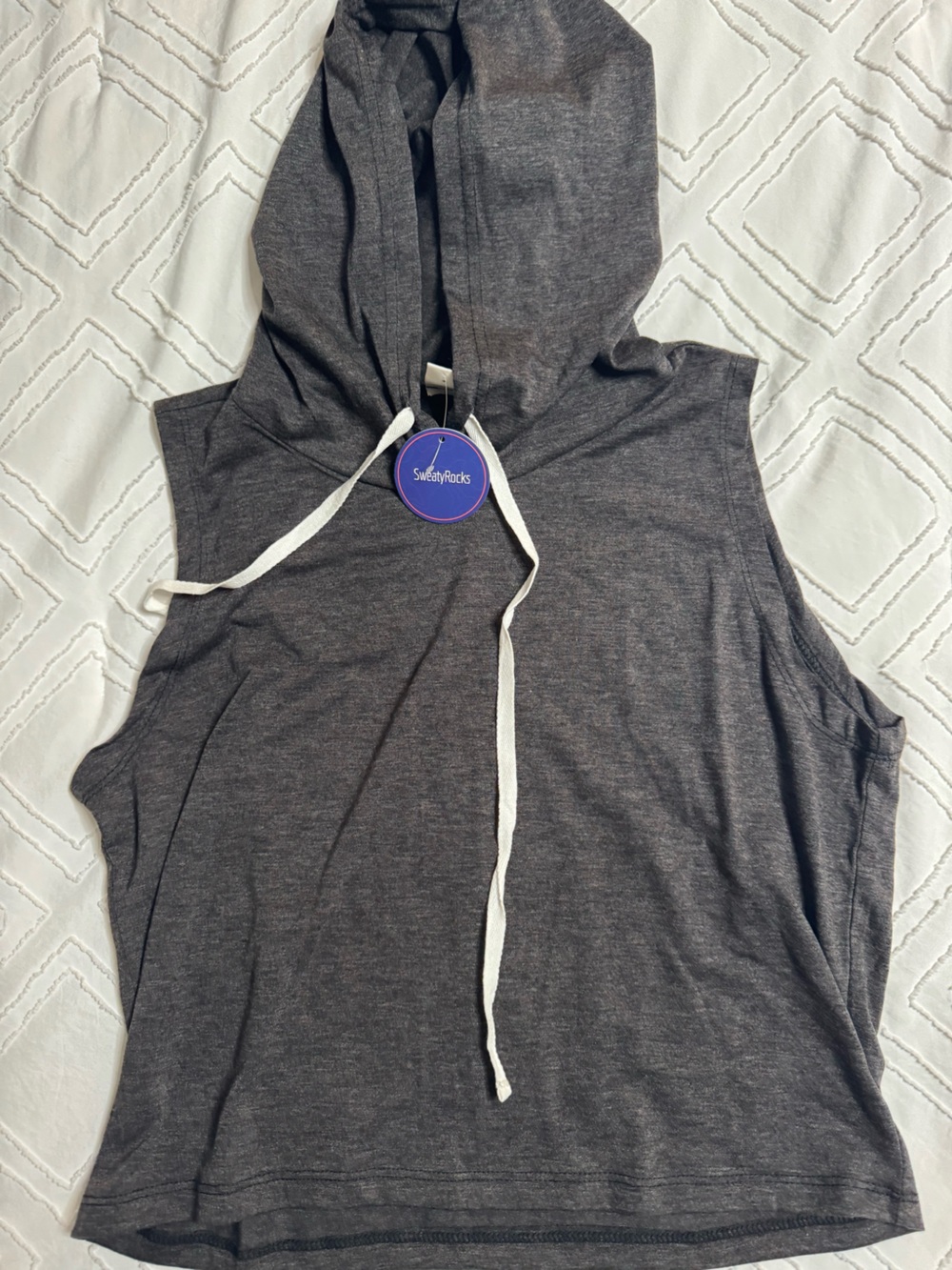 Sleeveless Hooded Muscle Tee - Charcoal